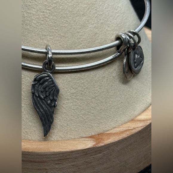 Alex and Ani Silver Bracelet with Wing Charm - Picture 7 of 7